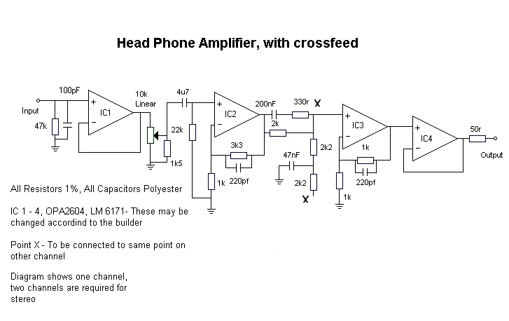 Headphone amplifier Circuit Diagram