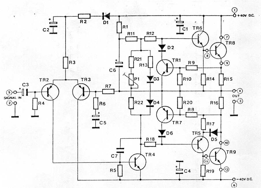 60 Watt Power Amplifier Ciruit Diagram.
