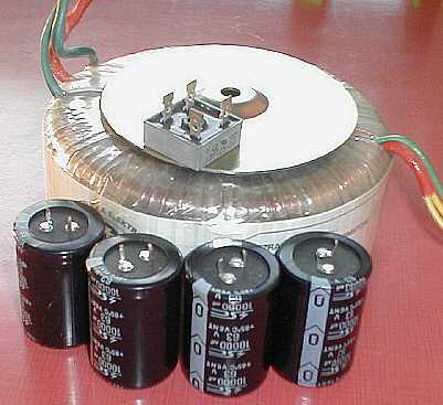 Transformer, Bridge Rectifier & Capacitors